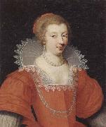 unknow artist Portrait of a lady,half length,dressed in red and wearing pearls oil on canvas